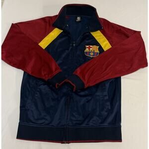 Barcelona Jacket Mens Small FC Barca Red Full-Zip Track Official Licensed Soccer